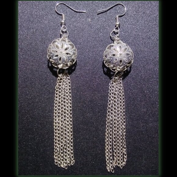 Silver Mandala Earrings - Picture 1 of 1